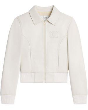 Celine Triomphe Blouson Jacket - White