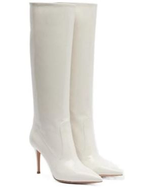 Gianvito Rossi Patent Leather Knee-High Boots - White