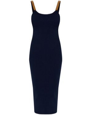 MICHAEL Michael Kors Chain-Strap Ribbed-Knit Dress - Blue