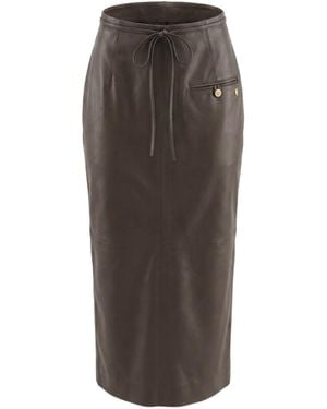 Alberta Ferretti High-Waisted Skirt - Brown