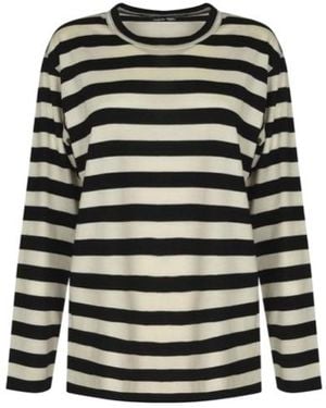 Junya Watanabe Striped Crew Neck Top - Black