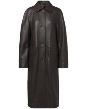 TOTEME Raglan Leather Coat - Black