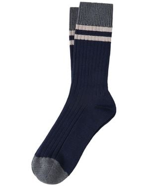 Brunello Cucinelli Striped Socks - Blue