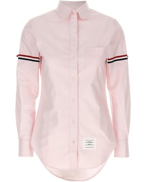 Thom Browne Rwb Striped Buttoned Shirt - Pink
