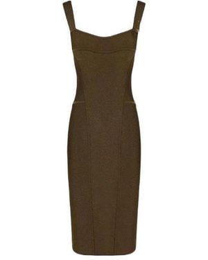 Versace Safety Pin-Detail Midi Dress - Green