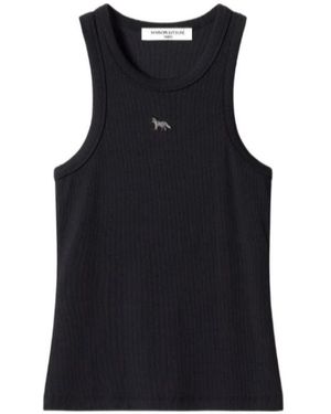 Maison Kitsuné Maison Kitsuné Baby Fox Ribbed Tank Top - Black