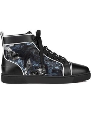 Christian Louboutin Graphic-Print Leather Boots - Black