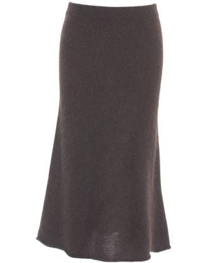 Roberto Collina Knitted Midi Skirt - Brown
