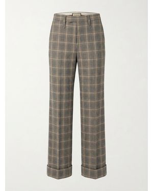 Gucci Prince Of Wales Checked Tailored Trousers - Grey