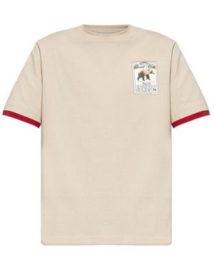 Iceberg Graphic Printed Crewneck T-Shirt - Natural