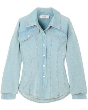 Sea Patchwork Denim Shirt - Blue