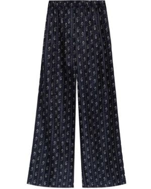 Tory Burch Patterned Wide Leg Pants - Blue
