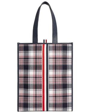 Thom Browne Vertical Rwb-Webbing Stripe Tote Bag - Red