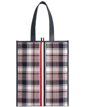 Thom Browne Vertical Rwb-Webbing Stripe Tote Bag - Red