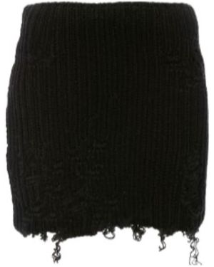 JW Anderson Jw Anderson Distressed Knitted Skirt - Black