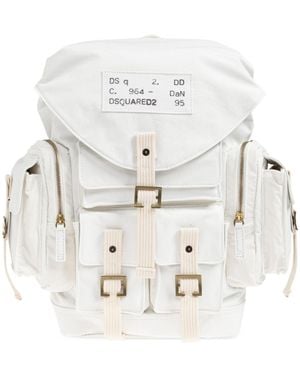 DSquared² Cargo Multi-Pocket Backpack - White