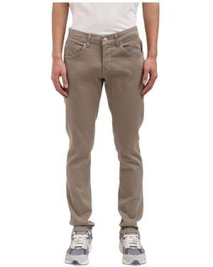 Dondup Low-Rise Slim-Fit Jeans - Grey