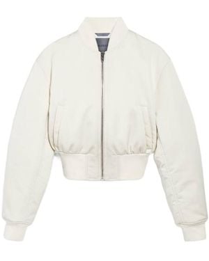Balenciaga Technical Faille Cropped Bomber Jacket - White