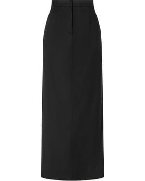 TOVE Back Slit Midi Skirt - Black