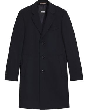 BOSS Lapel Long-Sleeved Coat - Blue