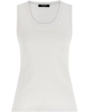 Balmain Sleeveless Vest - White