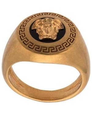 Versace Enamel Medusa Medallion Ring - Metallic