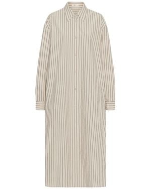 The Row Chihiro Striped Shirt Dress - White