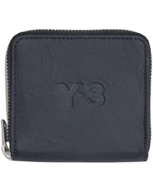 Y-3 Zip-Around Leather Wallet - Blue