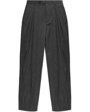 Valentino Pleated Wide-Leg Trousers - Grey