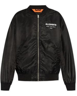 AllSaints Underground Logo Bomber Jacket - Black