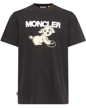 Moncler X Fragment Dog Print Cotton T-Shirt - Black
