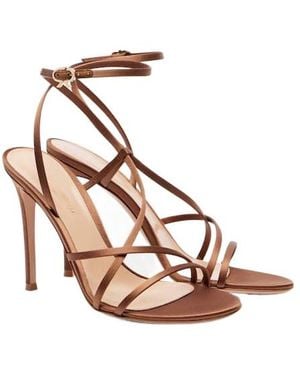 Gianvito Rossi 105 Satin Crêpe Sandals - Pink