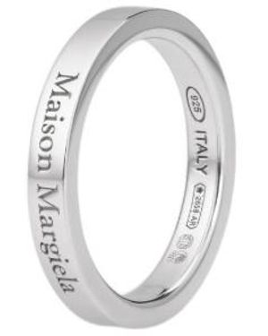 Maison Margiela Logo Engraved Ring - White