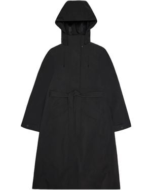 Rains Long-Sleeve Trench Coat - Black
