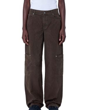 Moncler Logo Patch Cargo Jeans - Brown