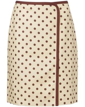Posse Bowie Linen And Cotton Wrap Skirt - Natural