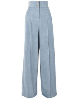 Altuzarra Cotton-Twill Wide-Leg Pants - Blue