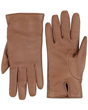 Saint Laurent Simple Leather Gloves - Brown