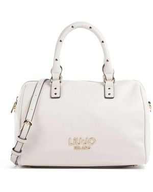 Liu Jo Logo Plaque Small Satchel Tote Bag - White