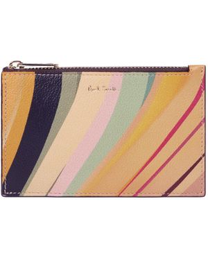 Paul Smith Dusky Swirl Small Zip-Fastening Purse - White