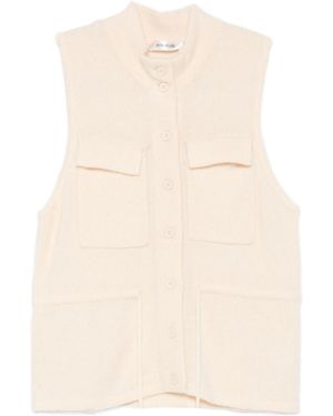 AYA MUSE Flap-Pocket Button-Up Vest - Natural