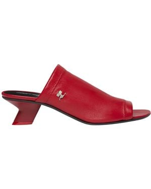 Courreges Leather Mules - Red