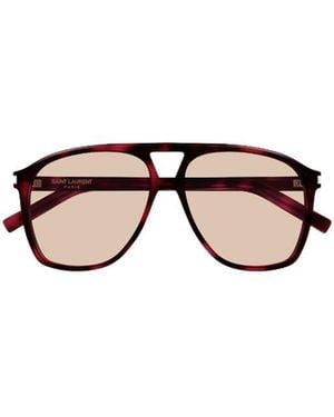 Saint Laurent Eyewear Sl 596 Dune Aviator Sunglasses - Brown