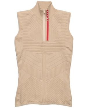Prada Re-Nylon Turtleneck Top - Natural