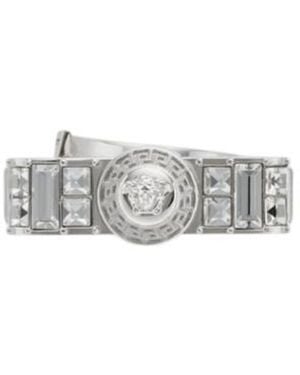 Versace Medusa Embellished Ring - White