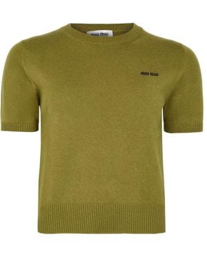 Miu Miu Cashmere T-Shirt - Green