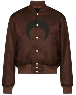 Marine Serre Moon Print Buckle Bomber Jacket - Brown