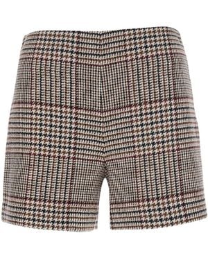 FEDERICA TOSI Glen Plaid Tailored Shorts - Grey