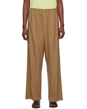 Baserange Elastic Waist Casual Pants - Natural