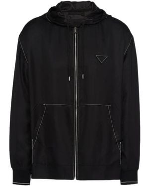 Prada Silk Hooded Jacket - Black